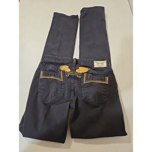 Robin's Jeans Straight Leg Black Womens‎ size 28 Real American Jeans (1387